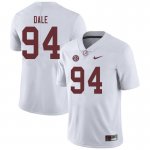 NCAA Men's Alabama Crimson Tide #94 DJ Dale Stitched College 2019 Nike Authentic White Football Jersey ZM17P03XL